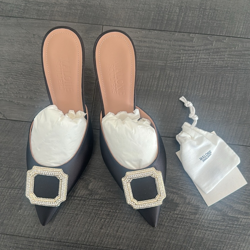 Malone Souliers Mona 70 Satin Mules BRAND NEW/NEVER WORN - Picture 3 of 14